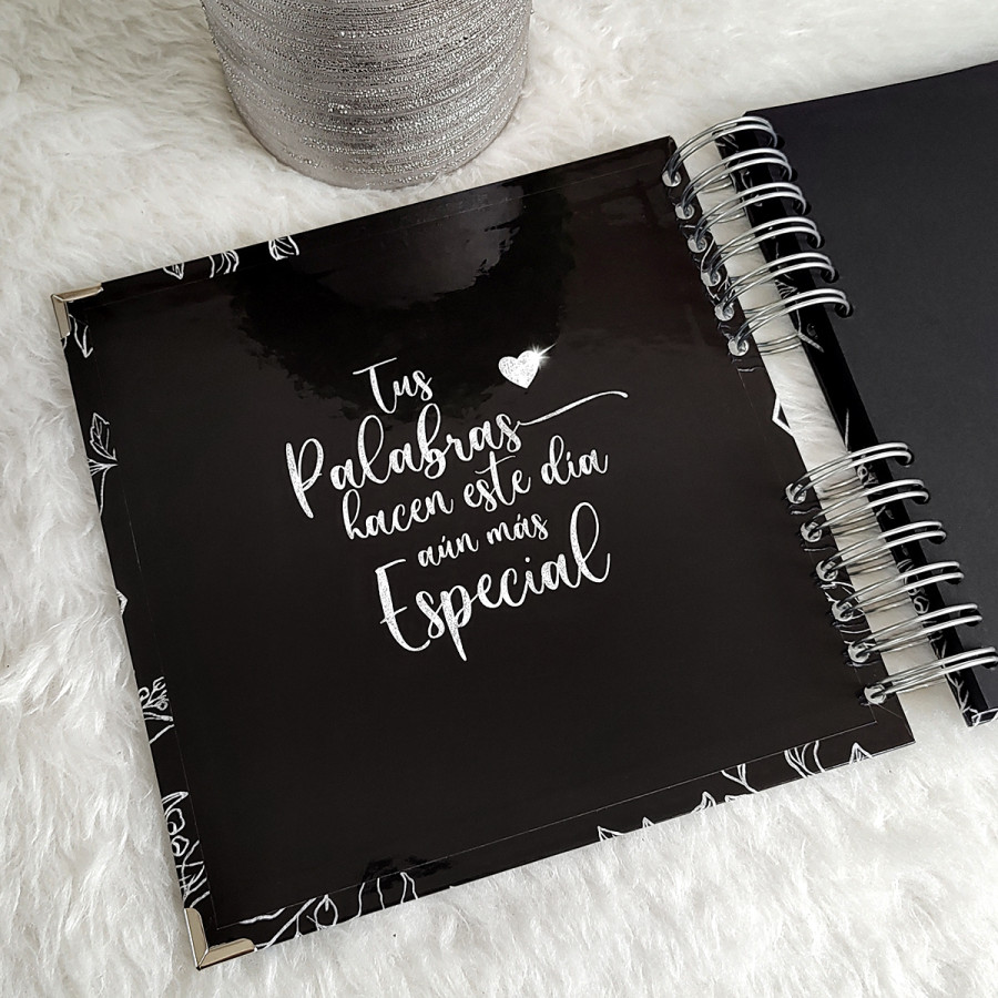 Libro de Firmas XV Años - Negro y Plateado