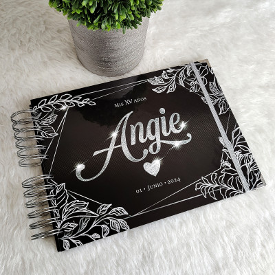 Libro de Firmas XV Años - Negro y Plateado