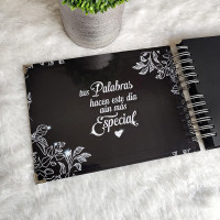 Libro de Firmas XV Años - Negro y Plateado