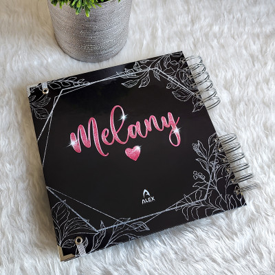 Libro de Firmas XV Años - Negro, Plata y Rosa