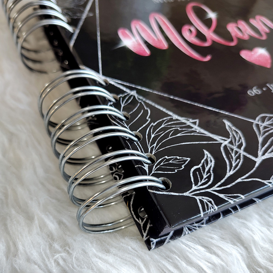 Libro de Firmas XV Años - Negro, Plata y Rosa