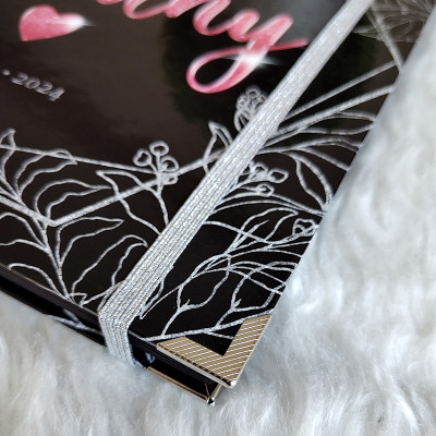 Libro de Firmas XV Años - Negro, Plata y Rosa