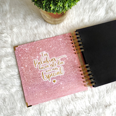 Guestbook XV Años Libro de Firmas -  Rosa y Dorado