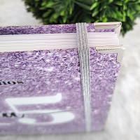 Libro de Firmas XV Años - Morado Glitter y Plateado