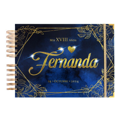 Libro de Firmas, Guestbook XV Años - Azul y Dorado Libro de Firmas, Guestbook XV Años - Azul y Dorado