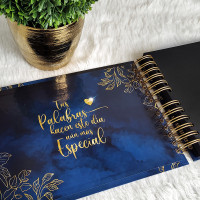 Libro de Firmas, Guestbook XV Años - Azul y Dorado