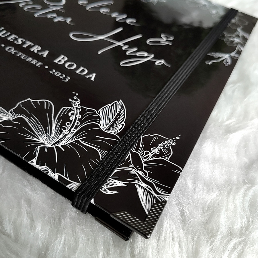 Libro de Firmas de Boda - Negro y Blanco