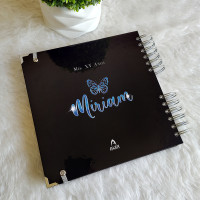 Libro de Firmas XV Años - Negro y Azul Mariposa