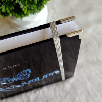 Libro de Firmas XV Años - Negro y Azul Mariposa