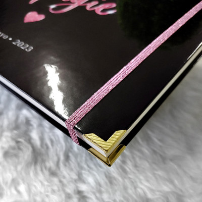 Libro de Firmas XV Años - Negro y Rosa