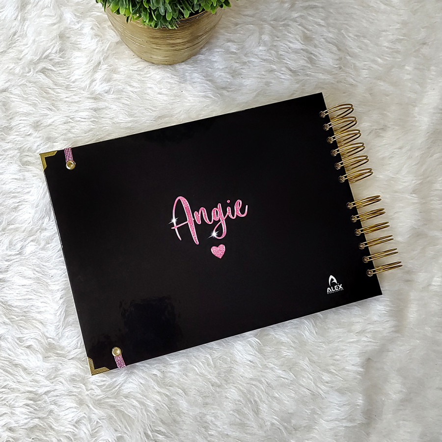 Libro de Firmas XV Años - Negro y Rosa