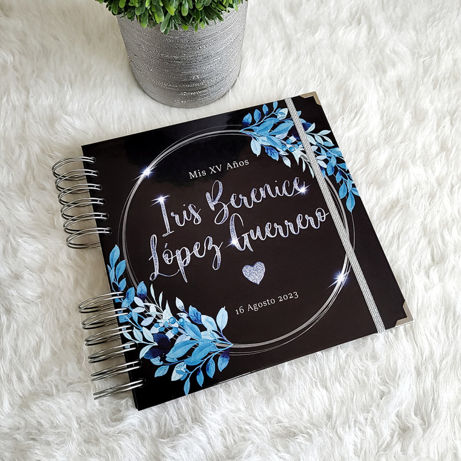 Libro de Firmas XV Años - Negro y Azul