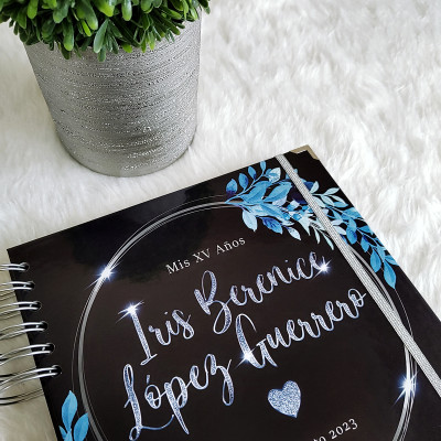 Libro de Firmas XV Años - Negro y Azul