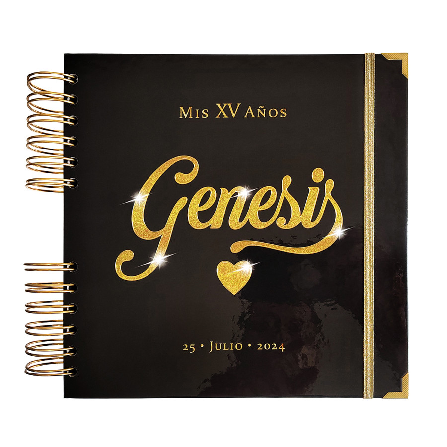 Libro de Firmas XV Años - Negro y Dorado