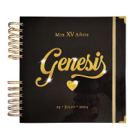 Libro de Firmas XV Años - Negro y Dorado