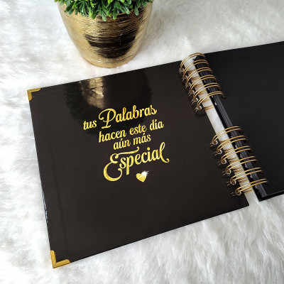 Libro de Firmas XV Años - Negro y Dorado