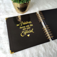 Libro de Firmas XV Años - Negro y Dorado