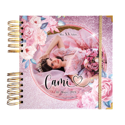 Libro de Firmas XV Años - Rosa y Fotografía Libro de Firmas XV Años - Rosa y Fotografía