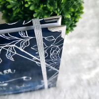 Libro de Firmas de Boda - Azul y Plateado