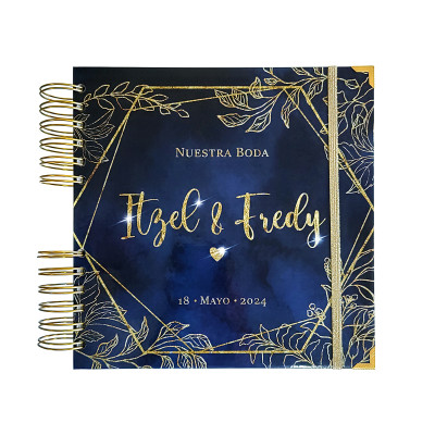 Libro de Firmas de Boda - Azul y Dorado Libro de Firmas de Boda - Azul y Dorado