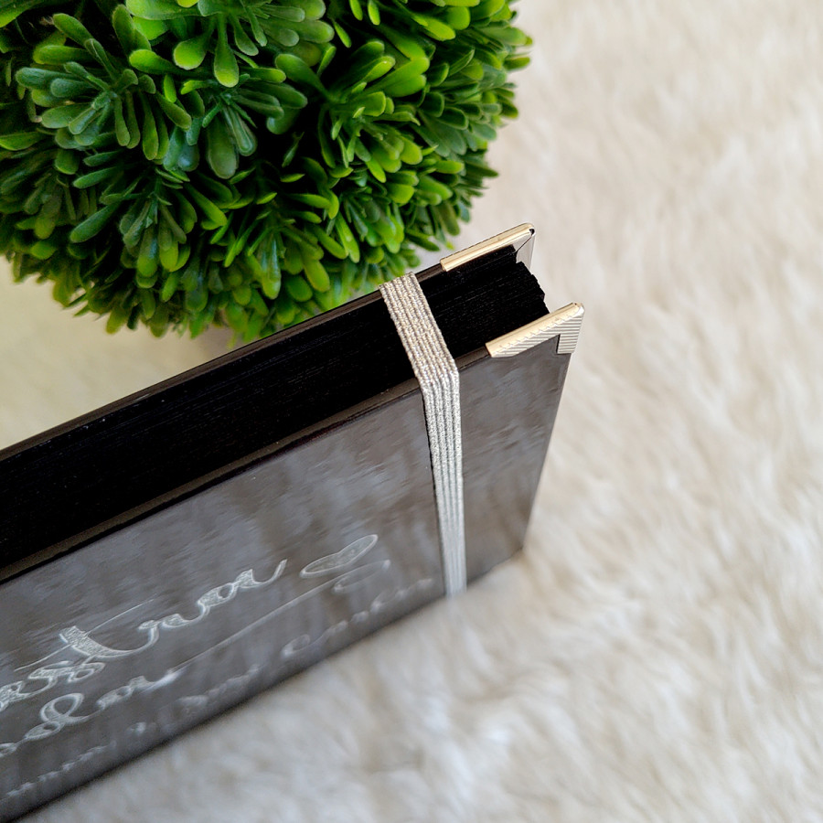 Libro de Firmas de Boda - Negro y Plateado