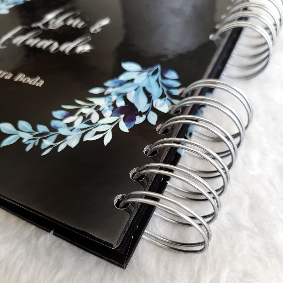 Libro de Firmas de Boda - Negro, Plata y Azul