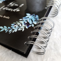 Libro de Firmas de Boda - Negro, Plata y Azul