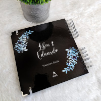 Libro de Firmas de Boda - Negro, Plata y Azul