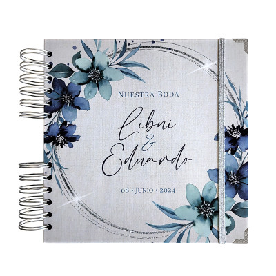 Libro de Firmas de Boda - Azul y Plateado Libro de Firmas de Boda - Azul y Plateado