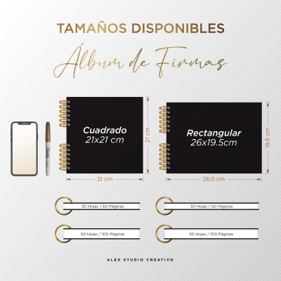 Libro de Firmas de Boda o Aniversario - Flores Blancas