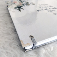 Libro de Firmas de Boda o Aniversario - Flores Blancas