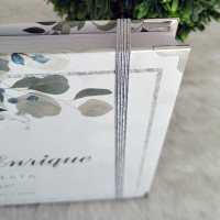 Libro de Firmas de Boda o Aniversario - Flores Blancas