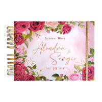 Libro de Firmas de Boda - Flores Rosas
