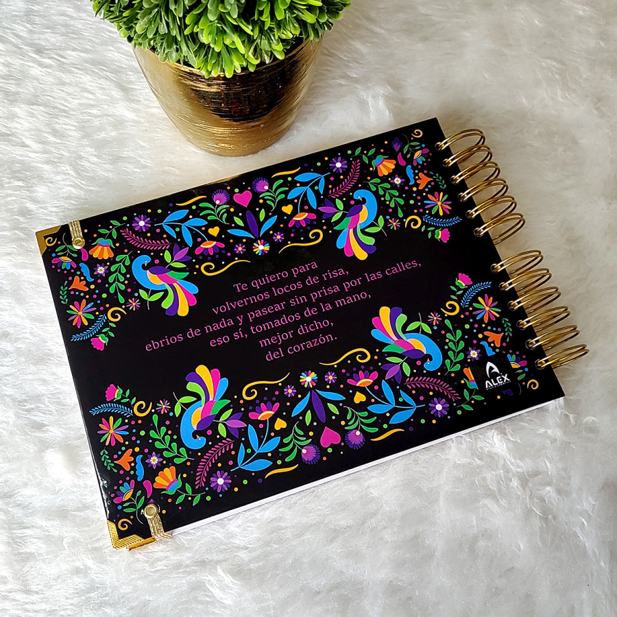 Libro de Firmas de Boda - Flores Mexicanas