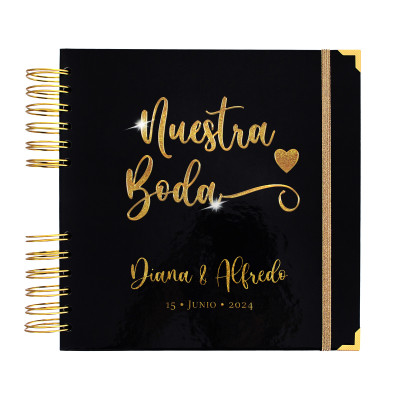 Libro de Firmas de Boda - Negro y Dorado Libro de Firmas de Boda - Negro y Dorado