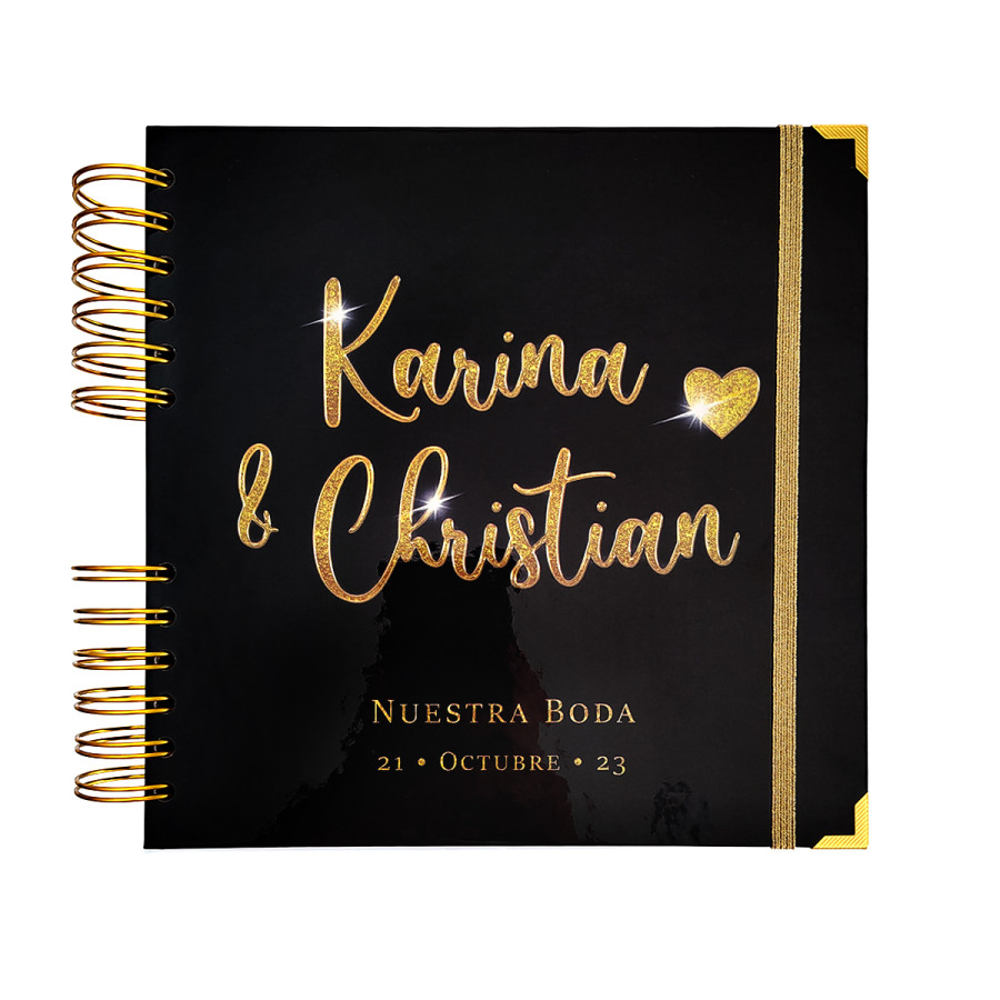 Libro de Firmas de Boda - Negro y Dorado 2