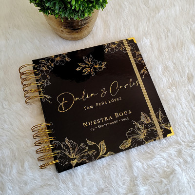 Libro de Firmas de Boda - Negro y Dorado 3