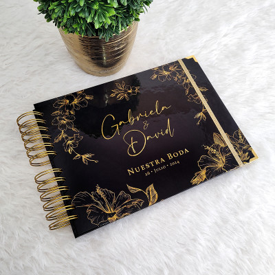Libro de Firmas de Boda - Negro y Dorado 3