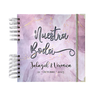 Libro de Firmas de Boda - Lila y Plateado Libro de Firmas de Boda - Lila y Plateado