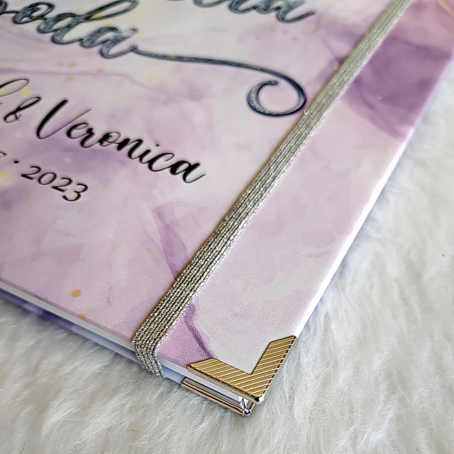 Libro de Firmas de Boda - Lila y Plateado Libro de Firmas de Boda - Lila y Plateado