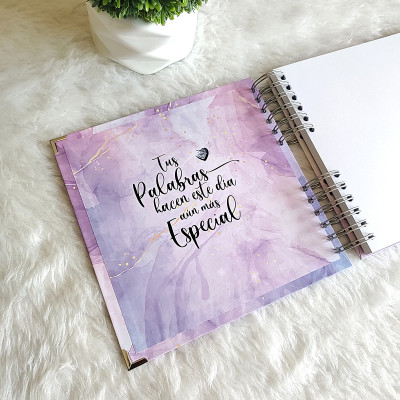 Libro de Firmas de Boda - Lila y Plateado Libro de Firmas de Boda - Lila y Plateado