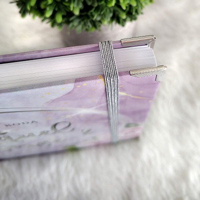 Libro de Firmas de Boda - Lila y Flores