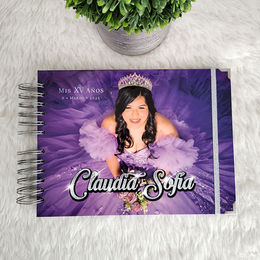 Guestbook XV Años - Foto en Portada y Nombre en Dorado