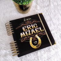 Libro de Firmas XV Años Varonil - Negro Vaquero Dorado