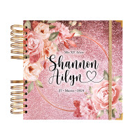 Libro de Firmas XV años - Rosa y Dorado