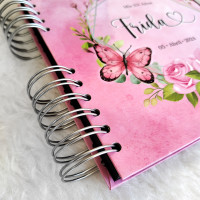 Libro de Firmas XV años - Rosas y Mariposas con detalles en Plata