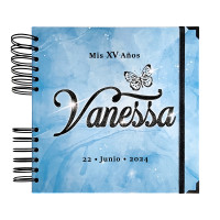 Libro de Firmas XV años - Azul y detalles en Negro