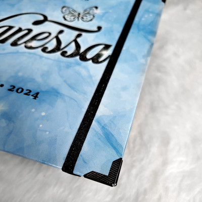 Libro de Firmas XV años - Azul y detalles en Negro