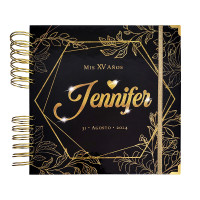 Libro de Firmas XV años - Negro y detalles en Dorado Libro de Firmas XV años - Negro y detalles en Dorado