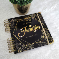 Libro de Firmas XV años - Negro y detalles en Dorado